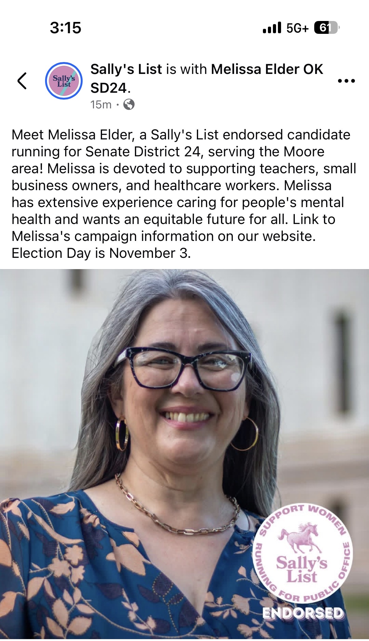 Sally's List Endorsement